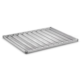   Perforált alumínium bagett sütőlemez, 40x60 cm, körbe keretes, 5 hosszú hullámmal, megerősített kivitel