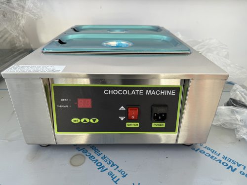 Digitális csokoládé mártó gép, 2 x 4 kg csokoládé, rozsdamentes, vízforralós