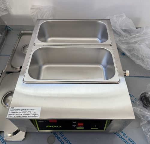 Digitális csokoládé mártó gép, 2 x 4 kg csokoládé, rozsdamentes, vízforralós