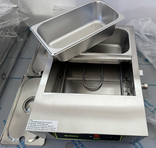 Digitális csokoládé mártó gép, 2 x 4 kg csokoládé, rozsdamentes, vízforralós