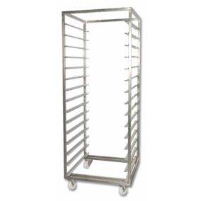   Rozsdamentes acél tároló kocsi, 58x98 cm, 18 lem., AISI430 