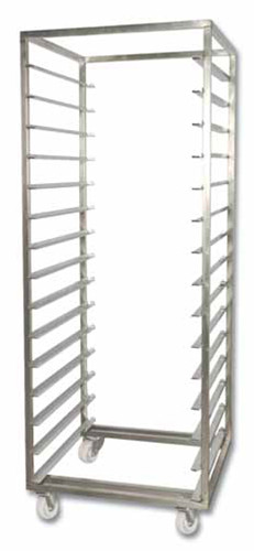 Rozsdamentes acél tároló kocsi, 58x98 cm, 18 lem., AISI430 