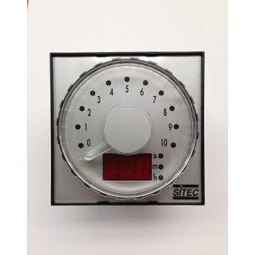  SITEC időkapcsoló, 20 perc, LED, szimpla, DIN72x72, 24VAC, foglalat nélkül